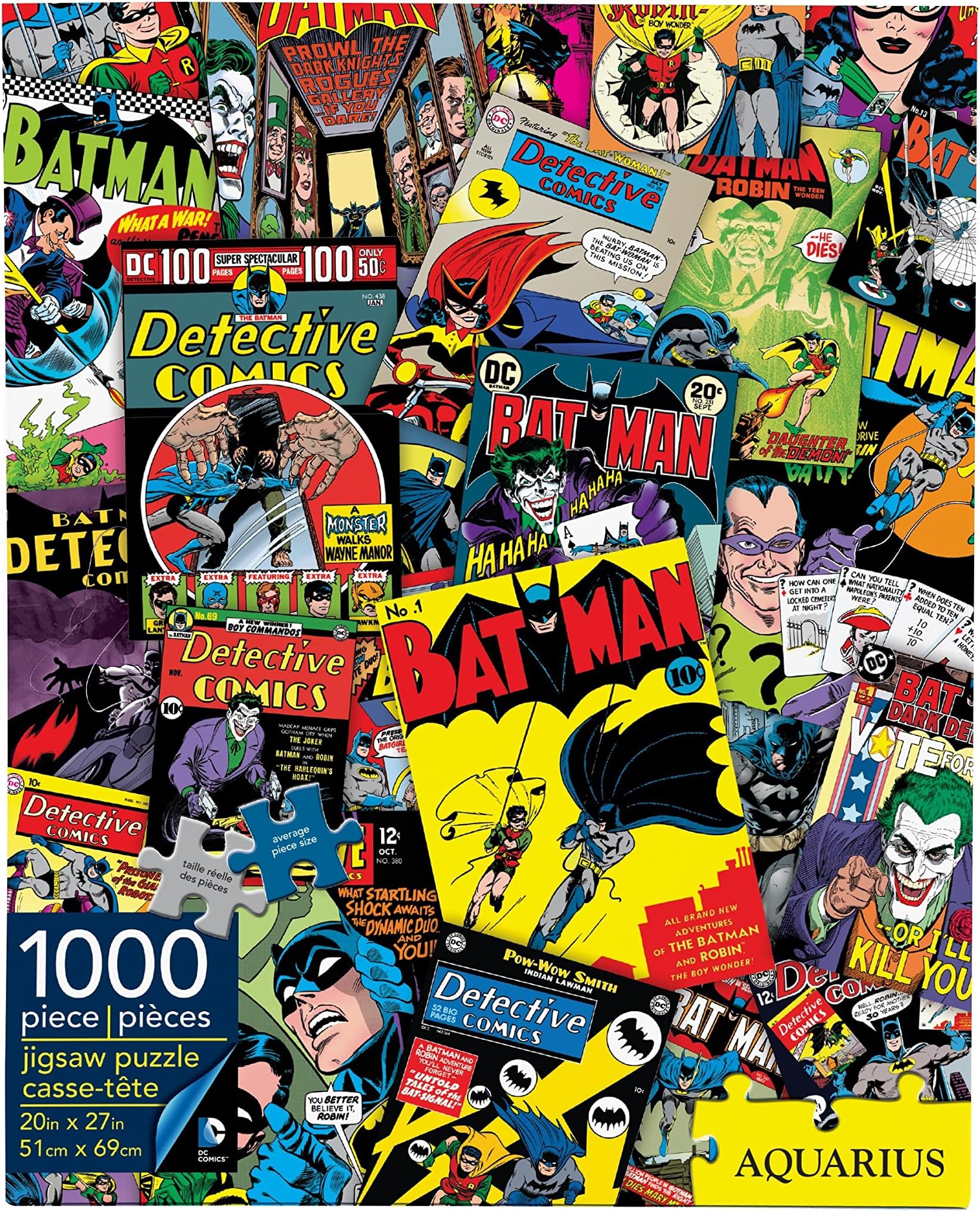 AQUARIUS DC Comics Puzzle Batman Collage (1000 Piece Jigsaw Puzzle) - Officially Licensed DC Comics Merchandise & Collectibles - Glare Free - Precision Fit - 20 x 27 Inches