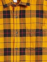 Vista 75 de Yaxa Essentials Camisas de franela de manga larga para hombre, corte ajustado, a cuadros con botones