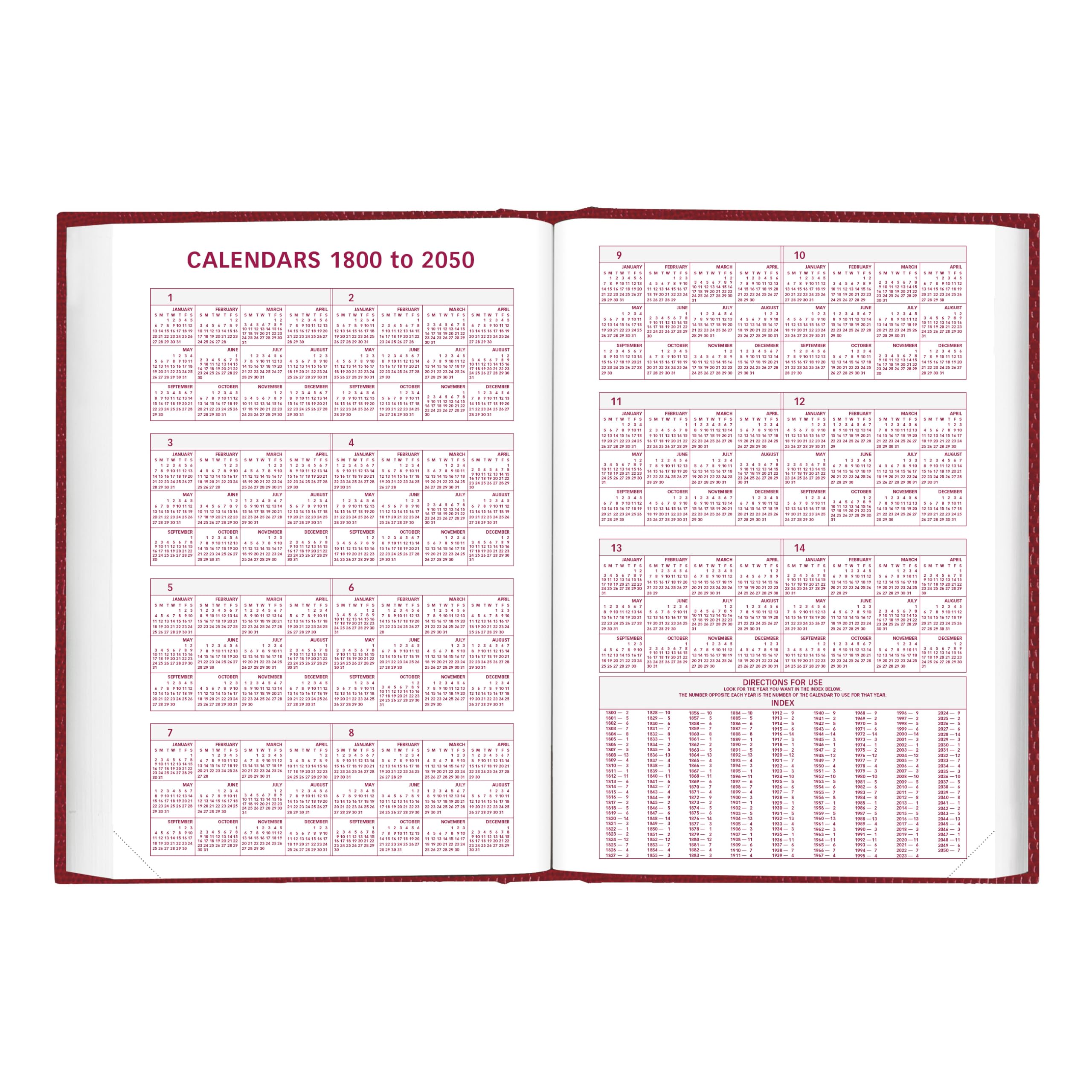 Brownline® - Agenda giornaliera/mensile tradizionale 2027, 12 mesi, da gennaio a dicembre, rilegatura perfetta, 19,1 x 12,7 cm, rosso brillante (CB387.RED)