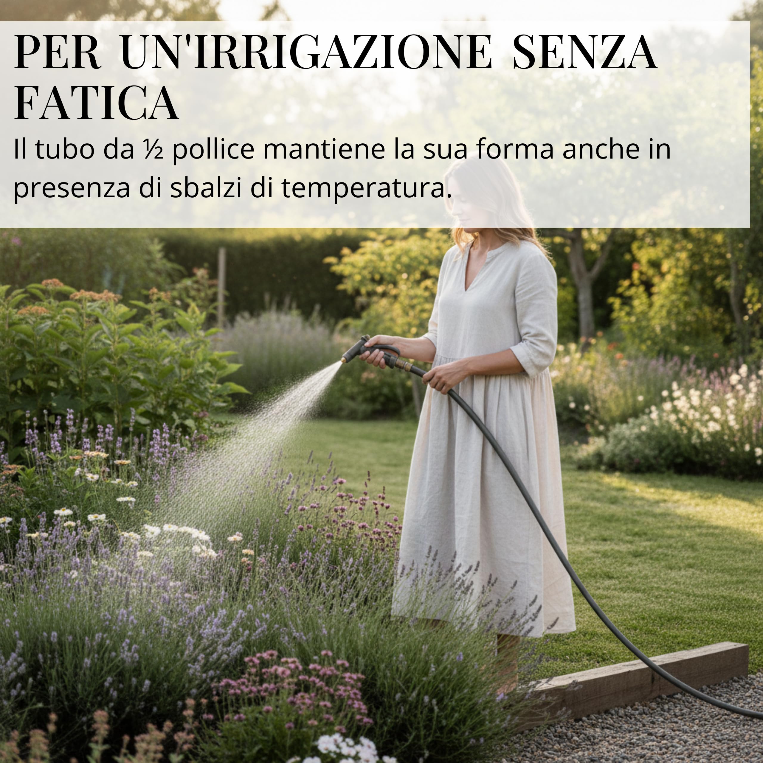 LIVLIG Tubo da Giardino 50m Design – Tubo Irrigazione Flessibile, 60% Riciclato, Resistente UV, Anti-Torsione, 1/2 Pollice, Antracite