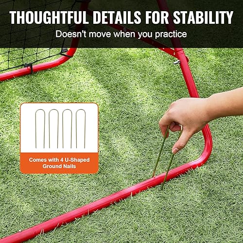 Miniatura 5 de VEVOR Red de rebote de fútbol, retroceso de 39 x 39 pulgadas, regalos de entrenamiento de fútbol portátil, ayudas y equipo para niños, adolescentes