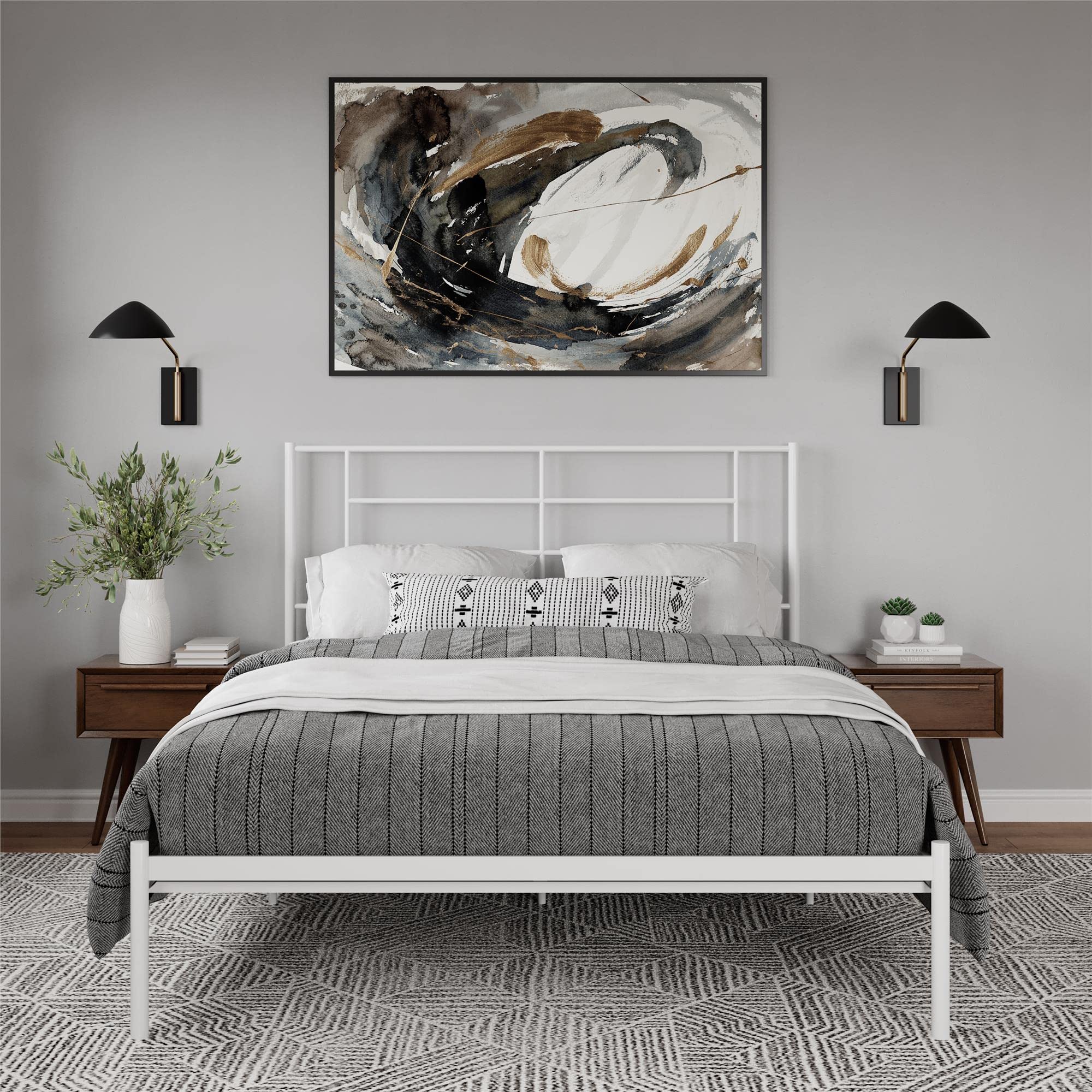 DHP Furniture Jensen Metal Bed White Double