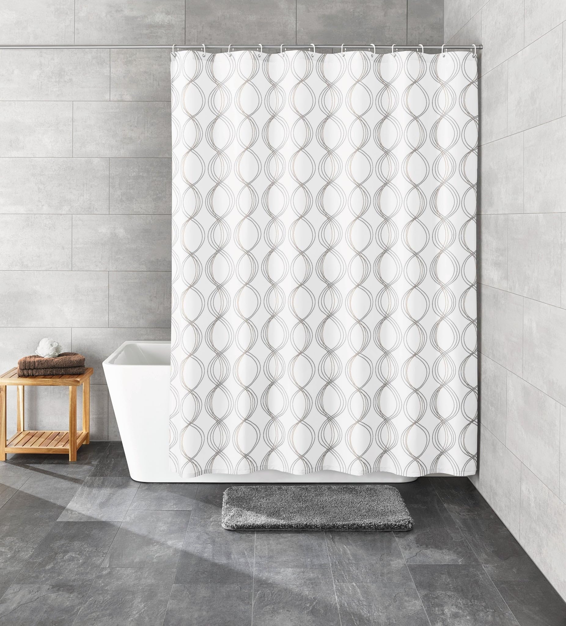 Kleine Wolke Rideau de Douche Textile Classy Blanc 120 x 200 cm