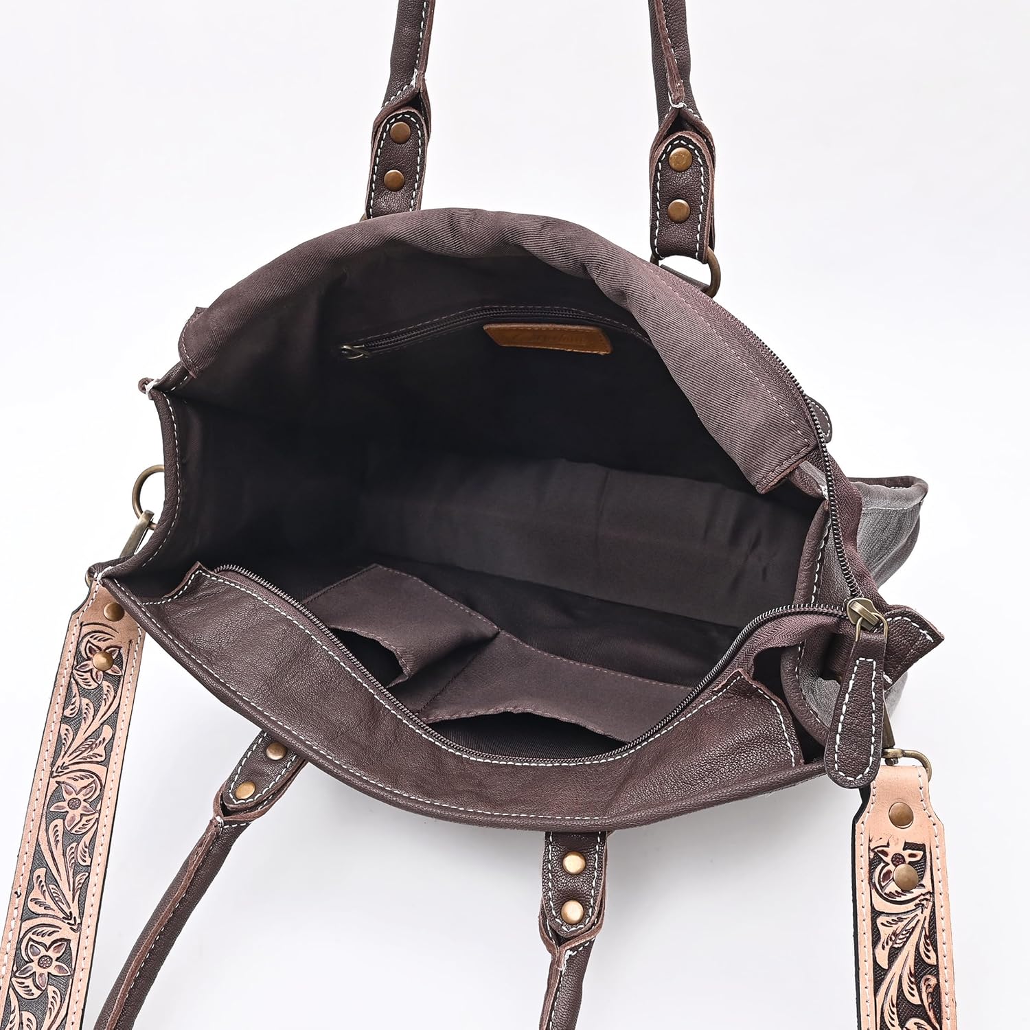 Merbaa Women Natural Cowhide Leather Hand Bag With Adjustable Detachable Strap Leather Massenger Handbag Purse Sling Bag - Image 7