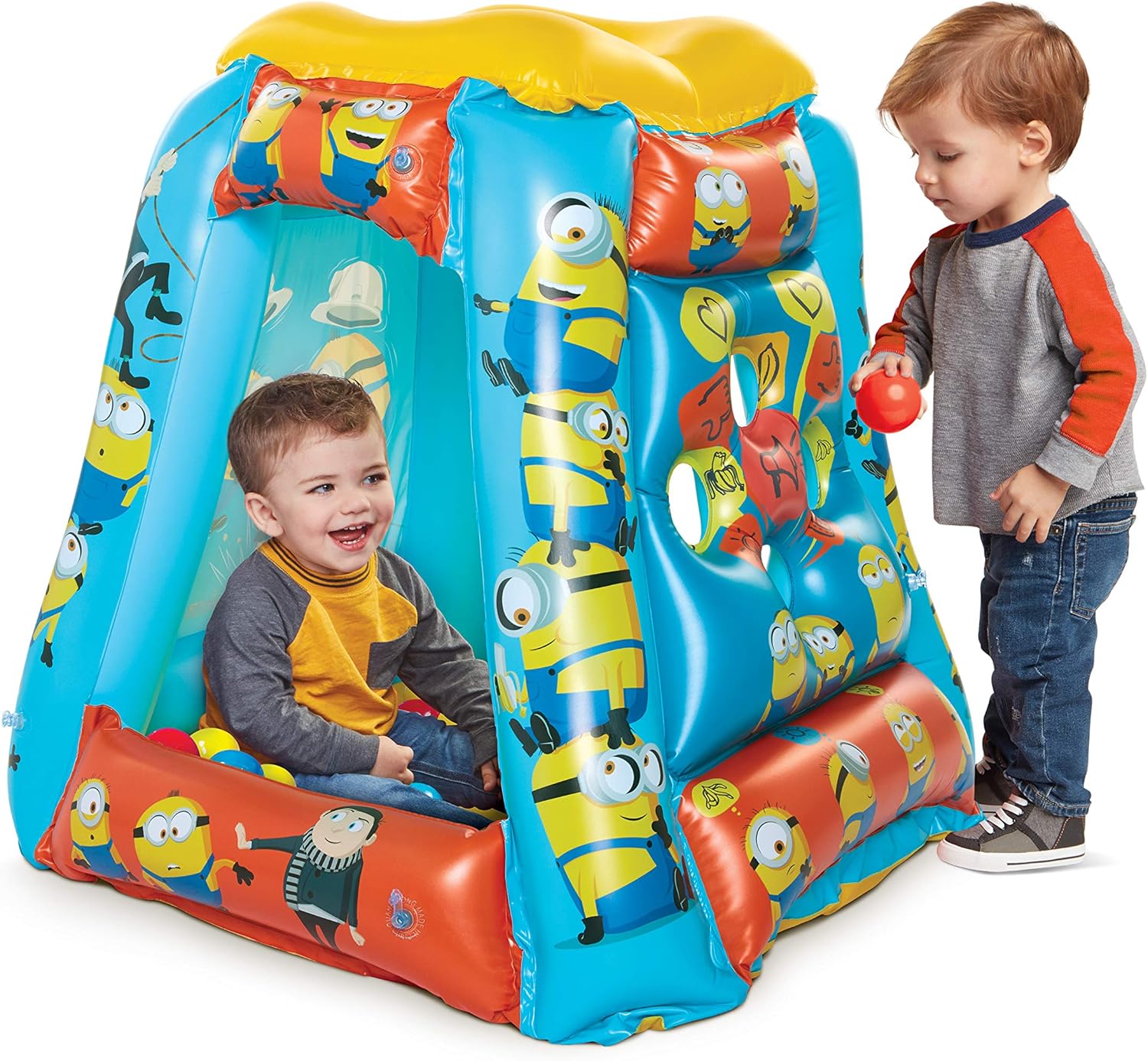 Illumination Minions: The Rise of Gru Ball Pit 20 Balls - Toddler Jungle Gym Playhouse Inflatable for Boys Girls Kids [Balls Included]