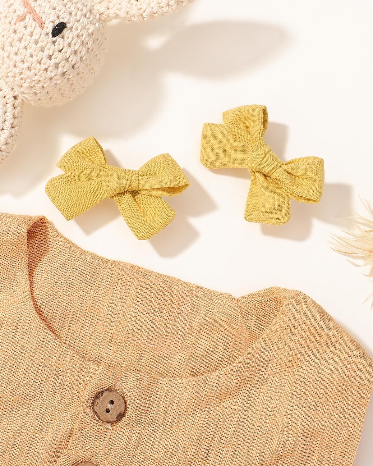jollybows Mini Lined Hair Clips Bows for Babies, Infants, Toddlers, Girls and Teens - 40pcs 2" Tiny Barrettes