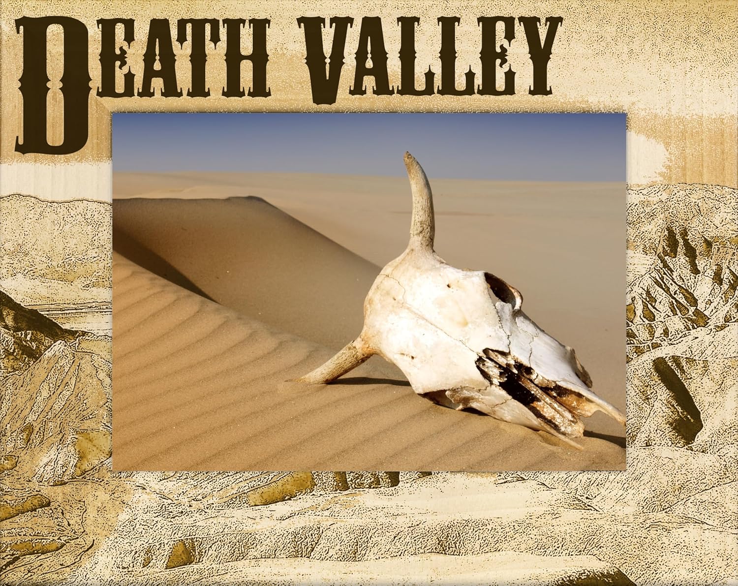 SMS Gifts Death Valley California Laser Engraved Wood Picture Frame Landscape (4 x 6)