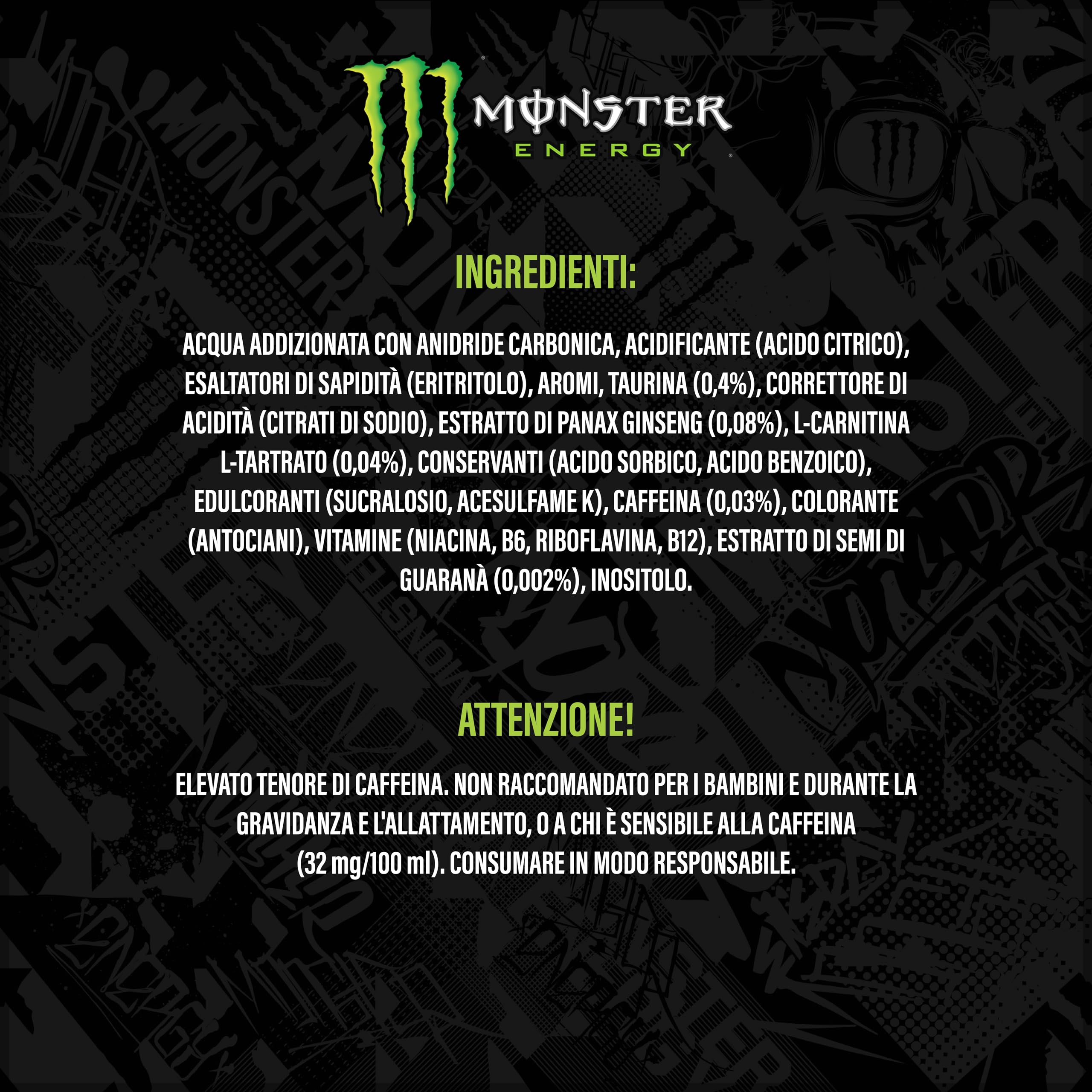 Monster, Monster Green Zero, bebida energética con sabor excepcional con mezcla energética y 180 mg de cafeína, sin azúcar, 24 latas de 500 ml