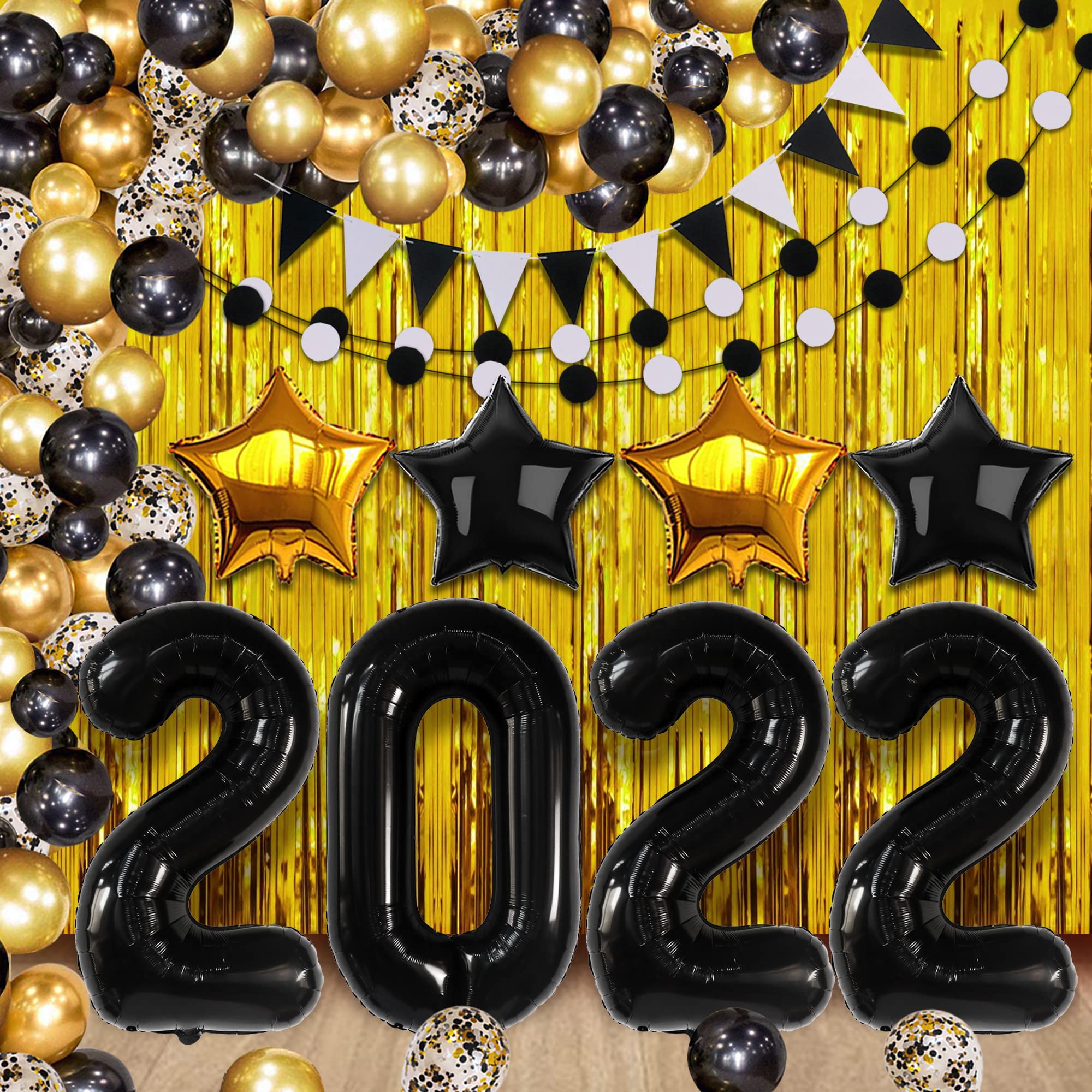 Buy Huge, Black and Gold Graduation Party Decorations 2023 Pack of 90