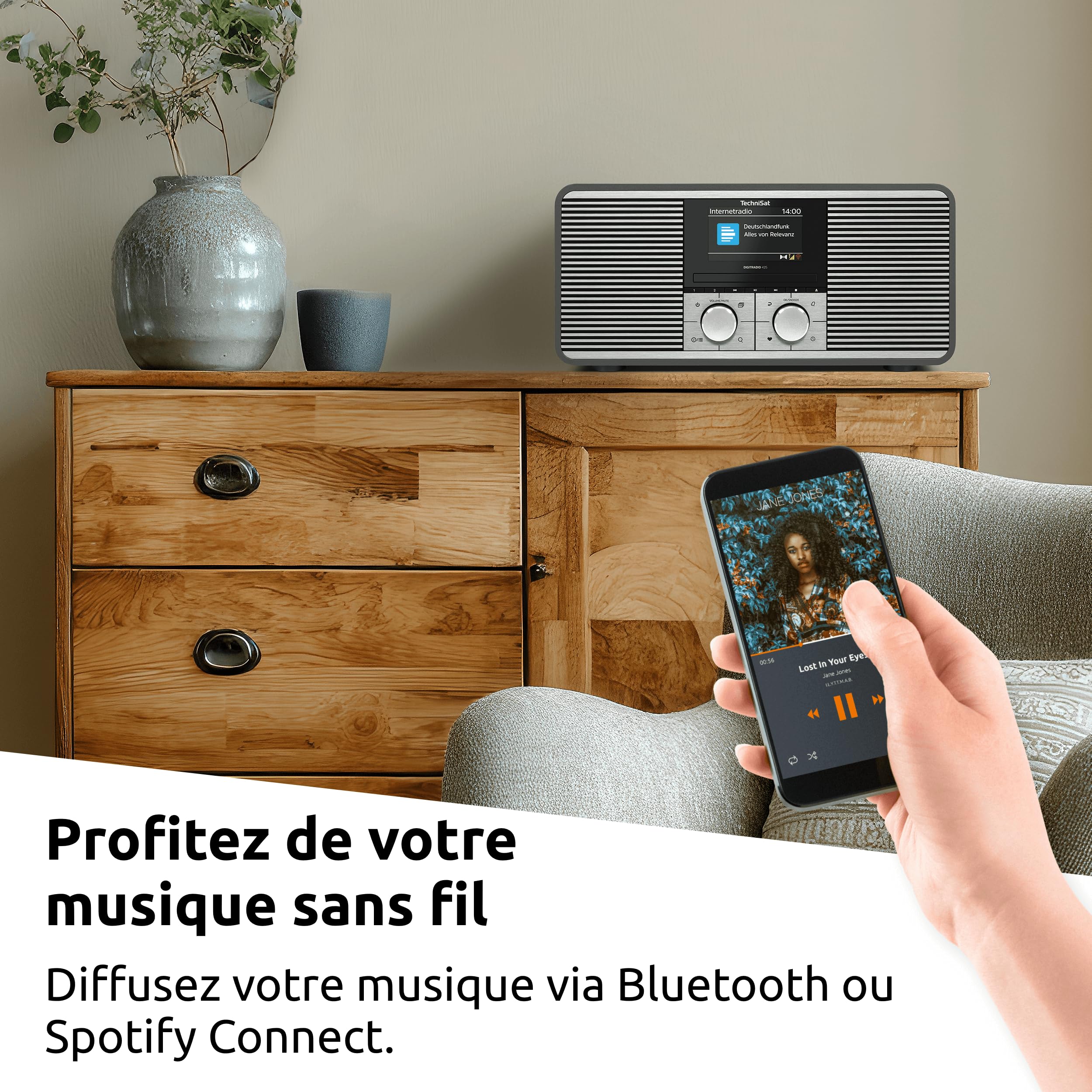 TechniSat DIGITRADIO 425 - Radio stéréo Dab+, Internet avec Lecteur CD