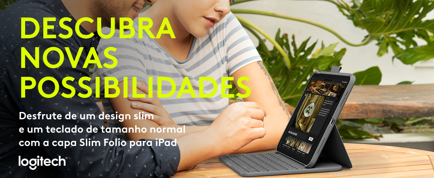 Capa com Teclado Logitech Slim Folio para iPad (10ª geração e A16