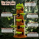 185 cm Tall Cat Tree Tower: Tour de chat en forme d'arbre avec plusieurs plates-formes et condos, postes de scratching sisal, grand arbre de chat pour les chats intérieurs et les ménages multi-chats