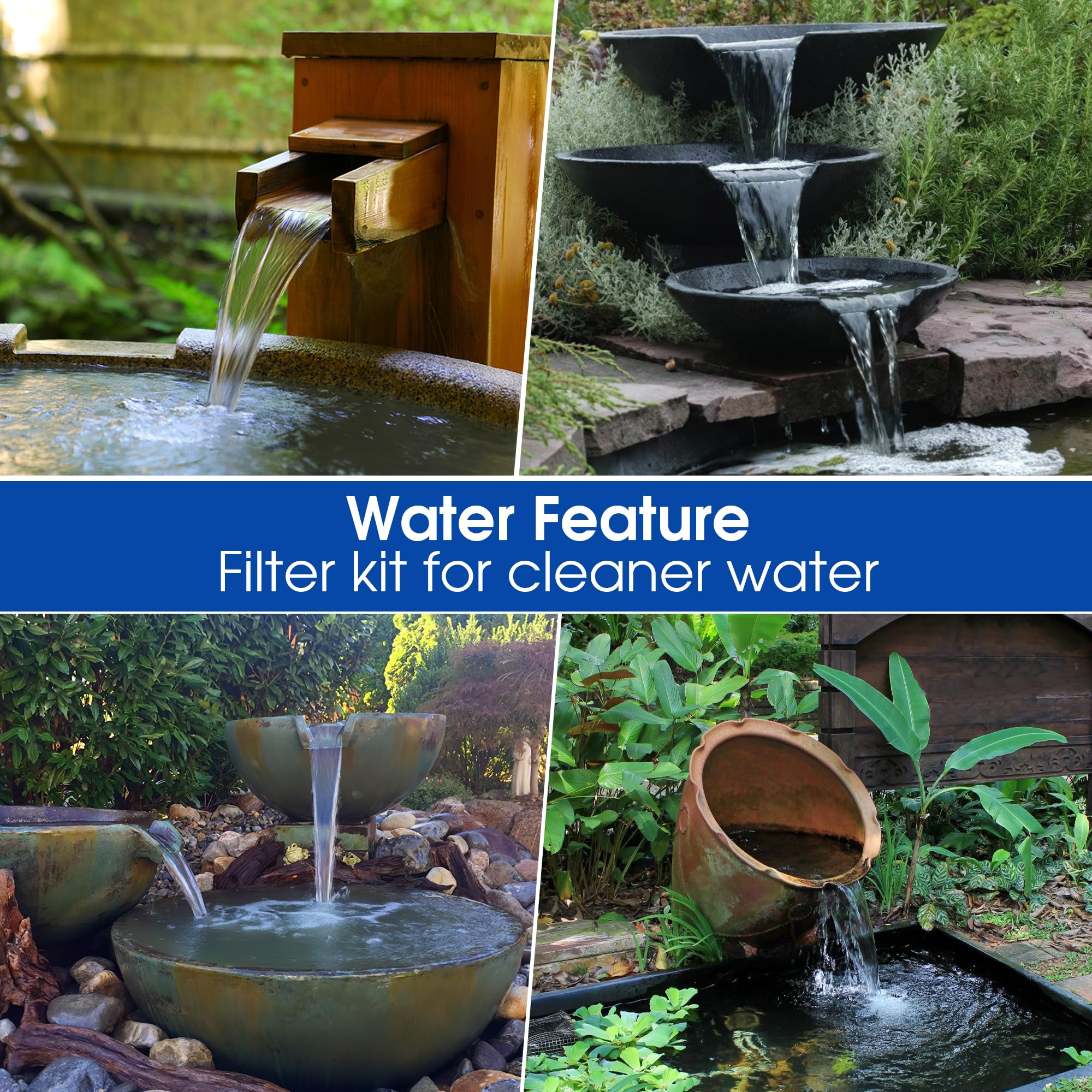 Biling Solar Pond Pump with Filter System, 44W Solar Panel, Pond Filter