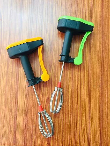 ISHIKA Stainless Steel Power Free Hand Blender for Egg & Cream Beater, Milkshake, Lassi, Butter Milk Mixer Maker (Multi Color)