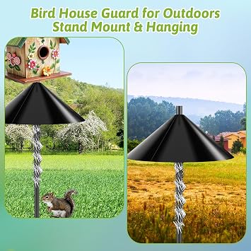 Squirrel Baffle for Bird Feeder Pole Set with Squirrel Spikes