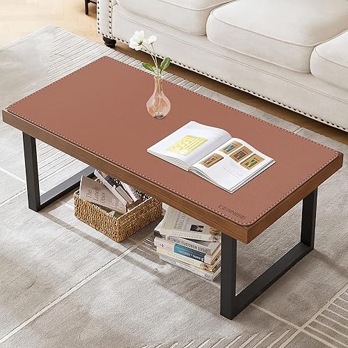 Miniatura 3 de CENNBIE Alfombrilla de escritorio de cuero, grande, 71 x 19.6 pulgadas, protector de escritorio, alfombrilla antideslizante extendida, alfombrilla