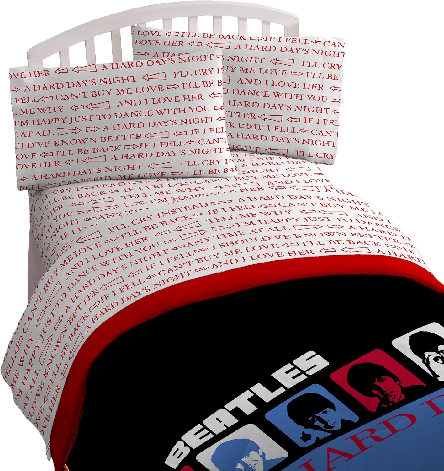 Bravado Beatles 'Hard Days Night' Microfiber 3 Piece Twin Sheet Set