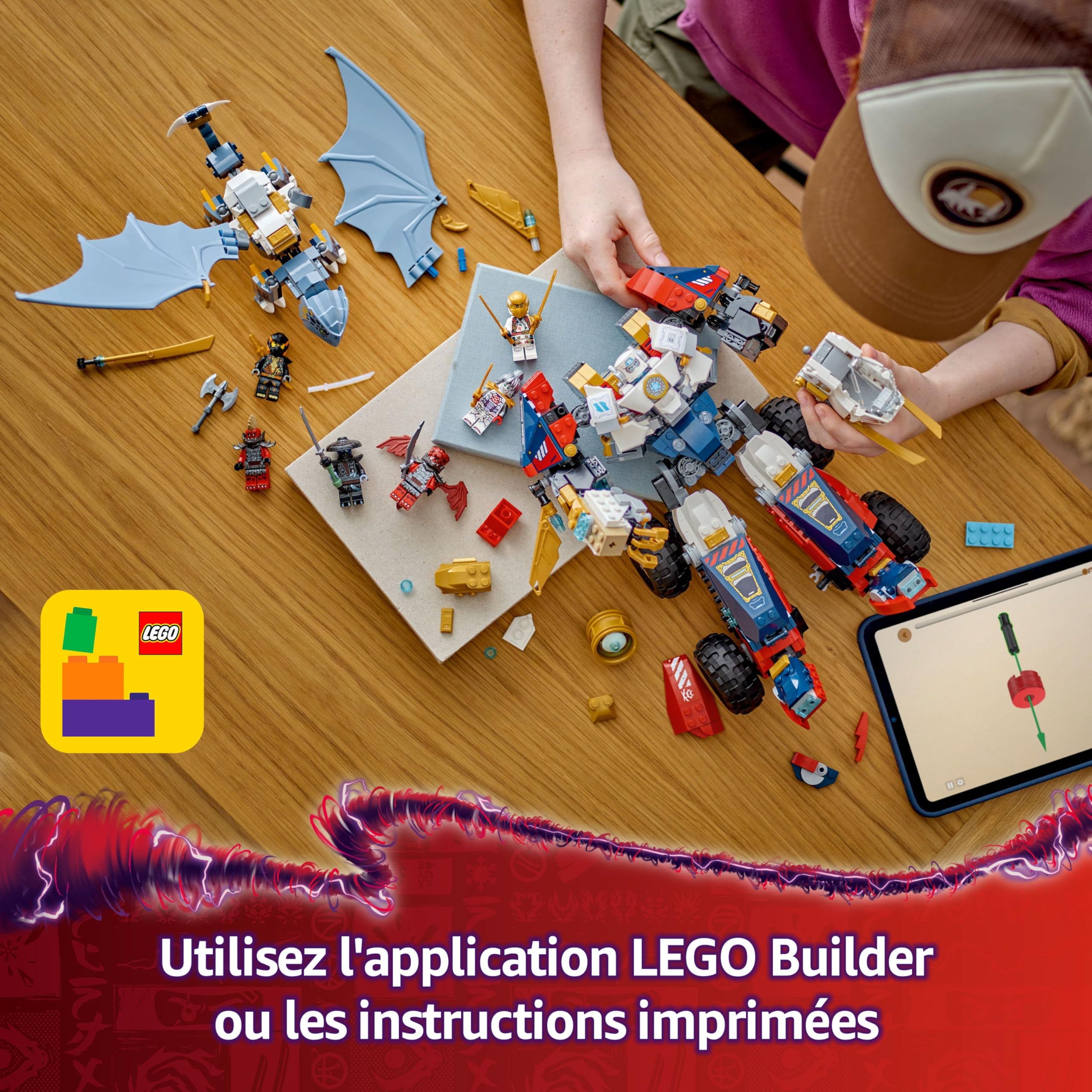 LEGO Ninjago Le Robot Ultra Combo de Zane - Jeu de Construction 4-en-1 avec Voiture, Avion, Dragon et 6 minifigurines - Idée Cadeau pour garçons et Filles dès 9 Ans Amateurs de la série TV 71834