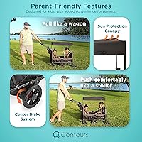 Vista 6 de Contours Curve 360 - Cochecito doble ligero para 2 niños, se adapta a asientos de automóvil infantiles, ultra maniobrable, fácil de poner y quitar