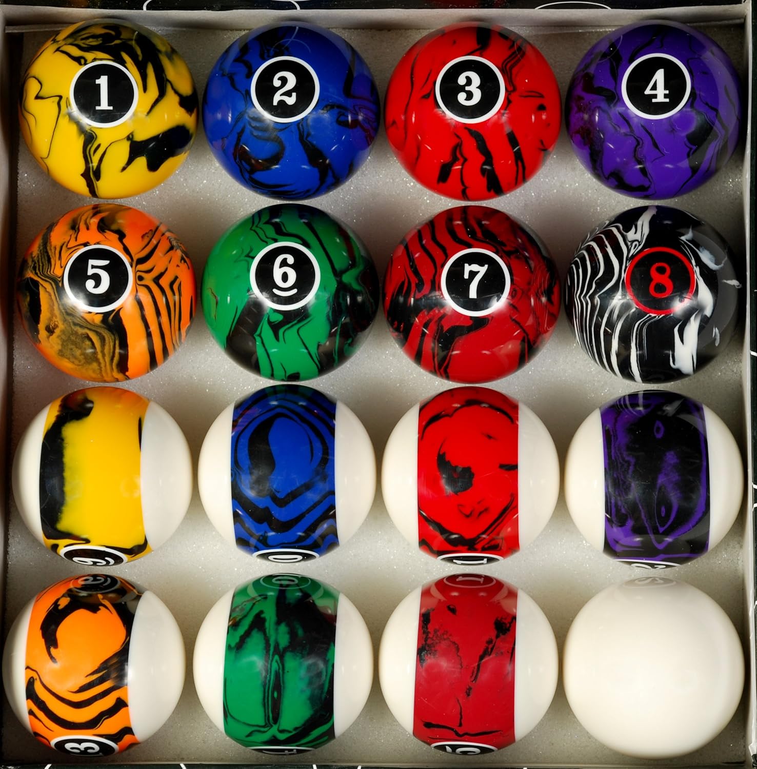 Iszy Billiards Pool Table Billiard Ball Set, Marble/Swirl Style : Sports & Outdoors