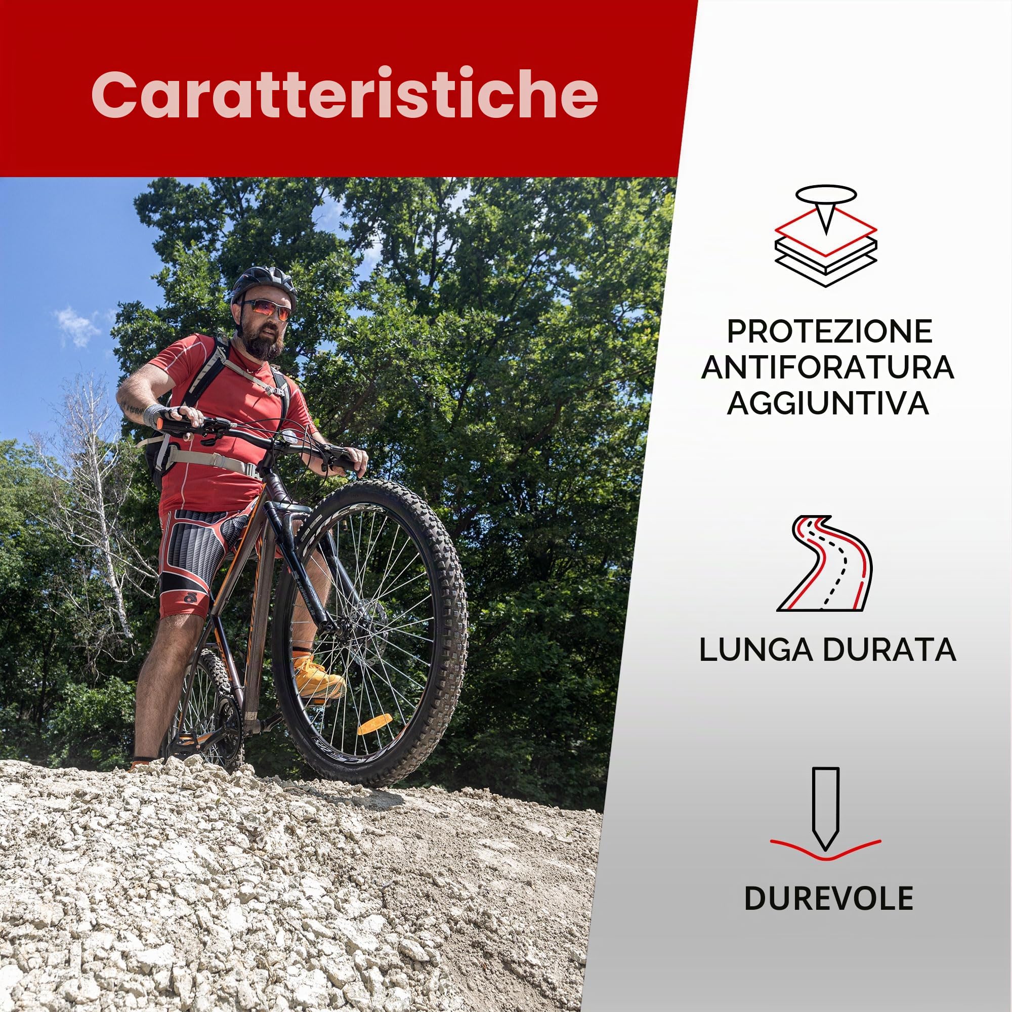 Fincci Bici Copertoni MTB 27.5 x 2.25 - Coppia Pieghevole Gomme Nero 57-584 con Antiforatura 1mm - Biciclette Pneumatici 27,5" per Adulto Donna e Uomo - Imballaggio Accessori per Mountain & E bike