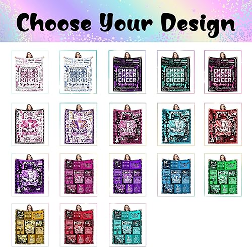 Miniatura 2 de Mantas personalizadas con nombre Cheer Love Manta personalizada para adultos, niños y bebés, mantas personalizadas con monograma, regalos para