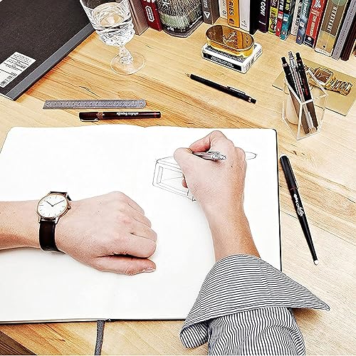 Miniatura 5 de Lápiz mecánico retráctil rOtring 800, 0.02 pulgadas, barril negro, Plateado (Silver Barrel)