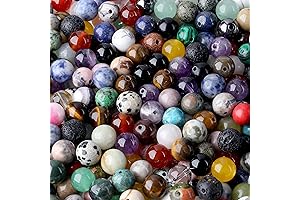 QINJIEJIE 100PCS Colorful Natural Stone Beads - Unleash Your Inner Jewelry Designer