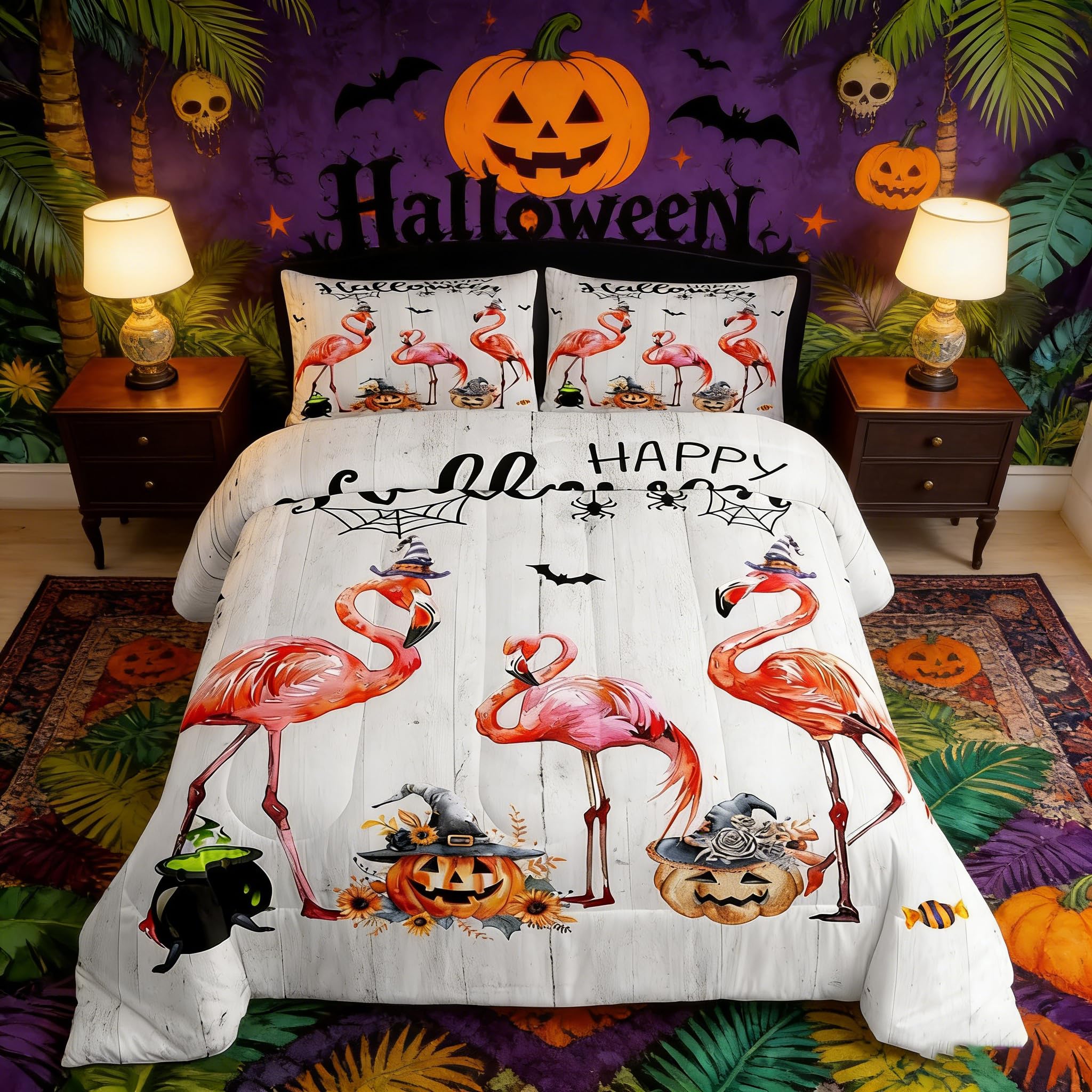 Chambre d'enfant triste ? Changez pour la parure de lit Halloween colorée