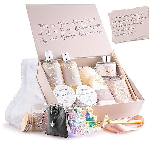 Miniatura 2 de Regalos de cumpleaños para mujeres, cesta de regalo de spa de cumpleaños para mujeres, caja de regalo de spa de cumpleaños de lujo con Vit E,