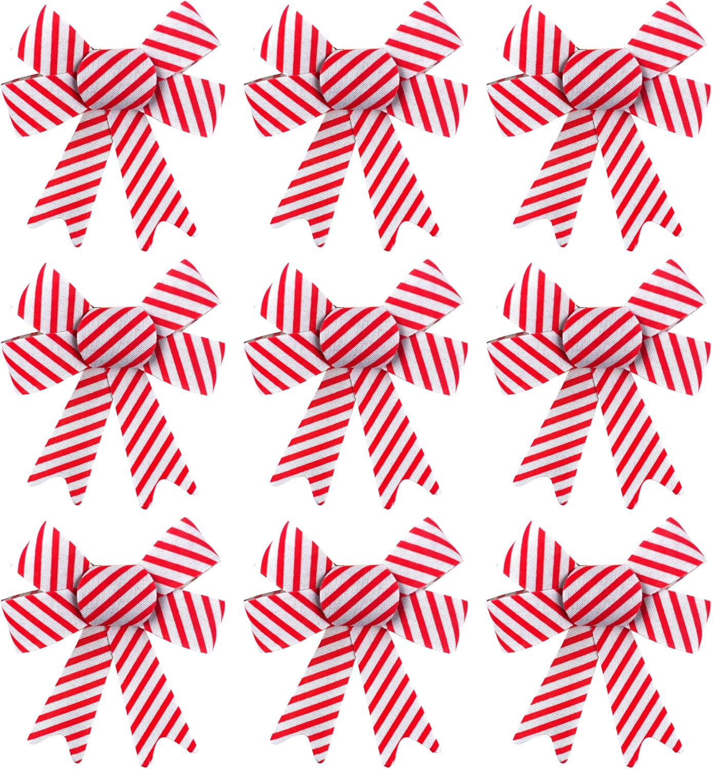 Blue Whale Gifts Candy Cane Stripe Red White Christmas Tree Bow Decorations (Set of 9) Amazon
