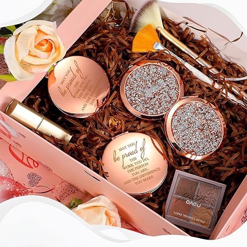 Miniatura 4 de Unittype 30 piezas de regalo de agradecimiento a los empleados, regalos de agradecimiento, espejo compacto inspirador con texto en inglés "May You