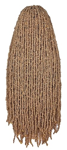 Miniatura 3 de CURLCRAZY Pelucas de rastas sintéticas trenzadas para mujeres negras, pelucas de rastas sintéticas de mariposa con cabello de bebé de 40 pulgadas,