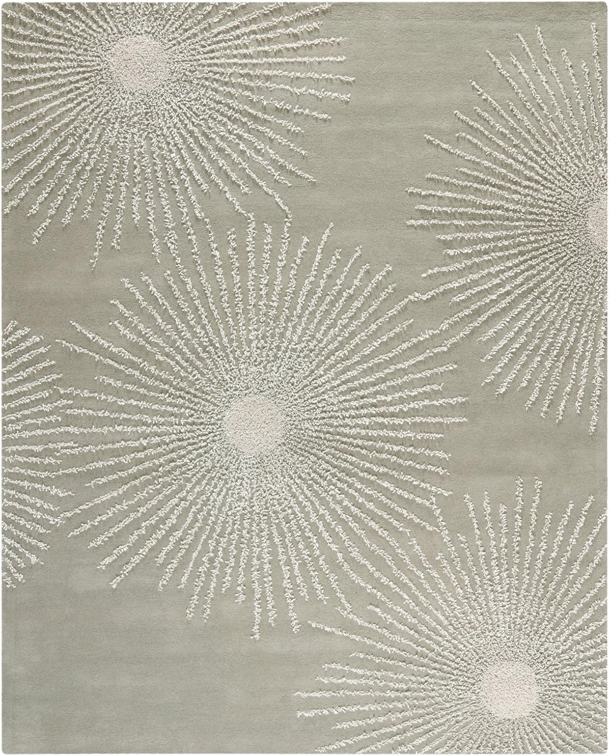 SAFAVIEH Soho Collection Accent Rug - 2'6" x 4', Black & White, Handmade Starburst Wool & Viscose, Ideal for High Traffic Areas in Entryway, Living Room, Bedroom (SOH712D)