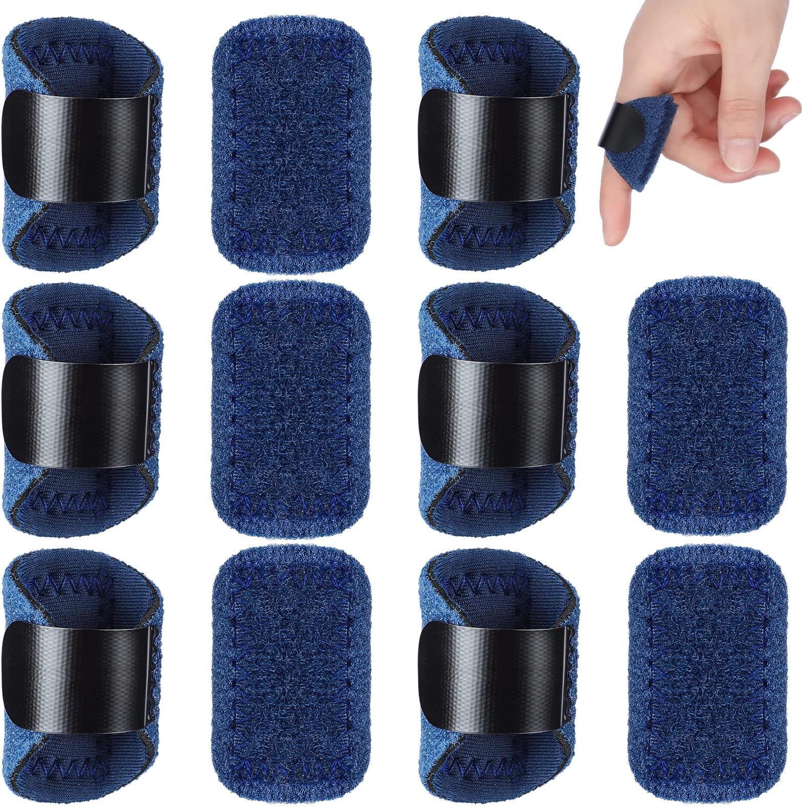 12 Pcs Finger Splints for Trigger Finger Adjustable Thumb Splint Middle Finger Brace Index Finger Supporter for Broken Strained and Sprained Finger Protection