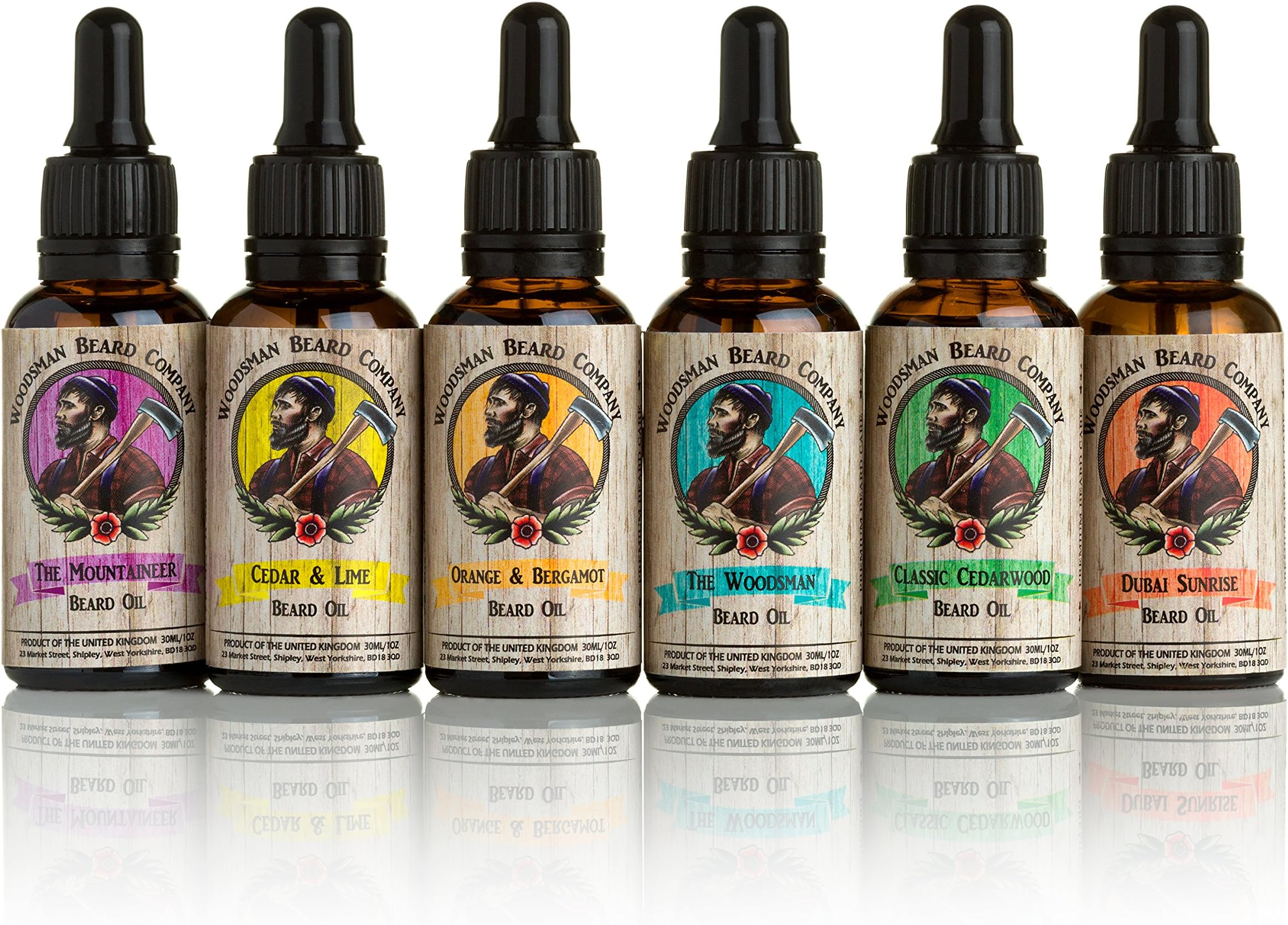 Woodsman Original Organic Beard Oils – Premium Natural Beard Grooming & Care Collection (DUBAI SUNRISE) Oils Bottled by Hand 30ML