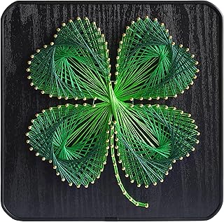 Jydunix String Art Kit, Four-Leaf Clover Design, 7.874 x 7.874 inches, DIY Craft Kit for Adults and Kids,Easy Home Decor Wall Art, Unique Birthday and Holiday Gift