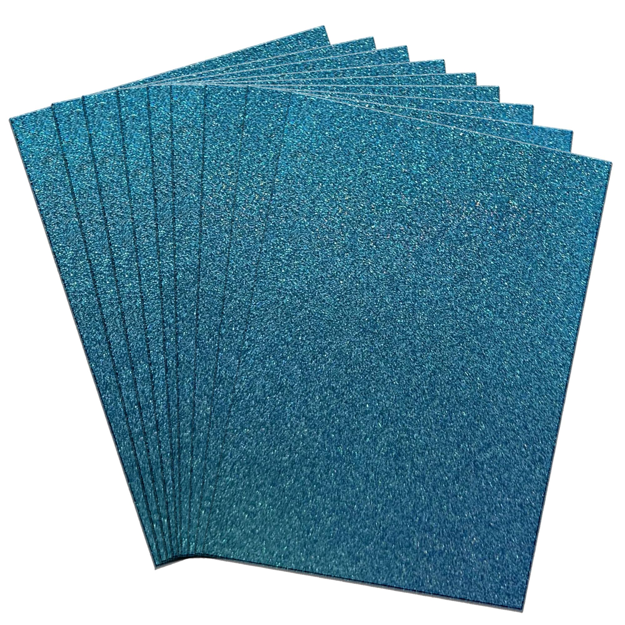 KreateSquare Glitter Cardstock A4 Glitter Paper 300 GSM Craft Paper for Cricut, Scrapbooking, Birthday Decor, DIY Crafts, Colored Sparkle Shiny Cards for Arts & Crafts – 5 Pack (Blue)