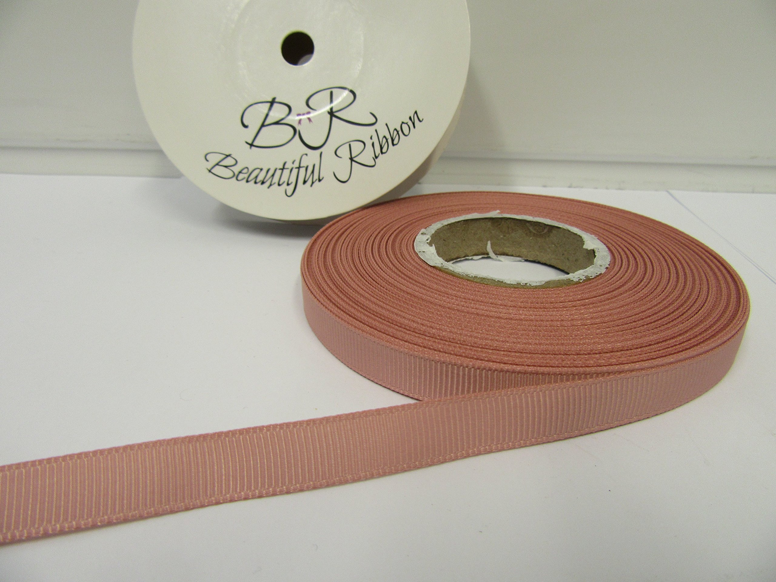 2 metres (Cut from Reel) of 10mm Grosgrain Ribbed Ribbon Dusky Light Pink Double Sided 10 mm 3/8" 1cm