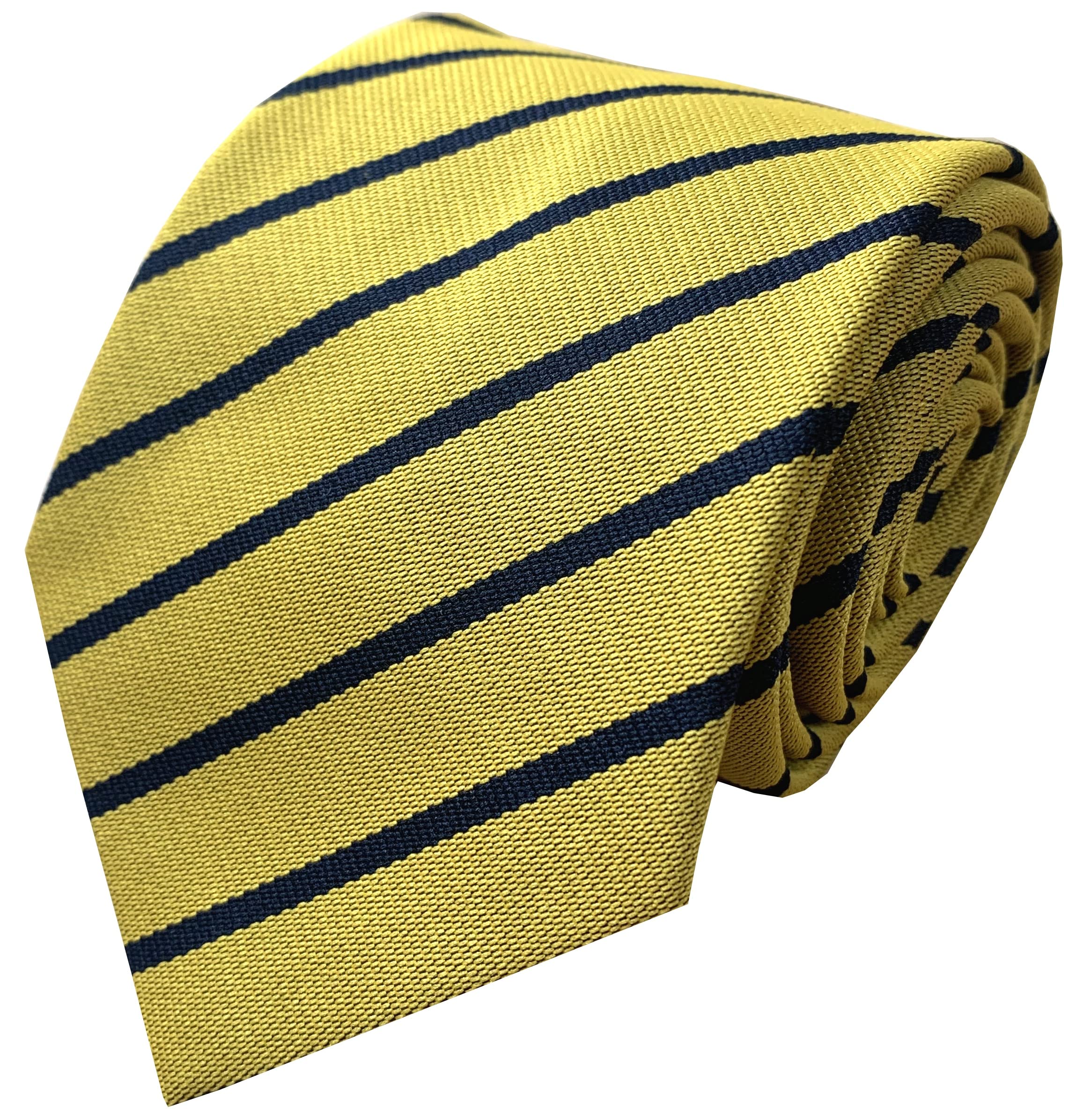 Great British Tie Club School Ties (21 Single Stripe Variations) High School Senior Size (Gold & Black)