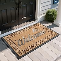 Vista 48 de Yimobra Tapete de bienvenida para interiores y exteriores, impermeable, resistente, para puerta delantera, entrada exterior, extra resistente