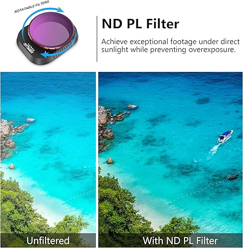 Miniatura 4 de STARTRC Kit de filtro para DJI Mini 4 Pro  Paquete de 4 filtros NDPL8 NDPL16 NDPL64 NDPL256 de densidad neutra para lente de cámara compatibles con