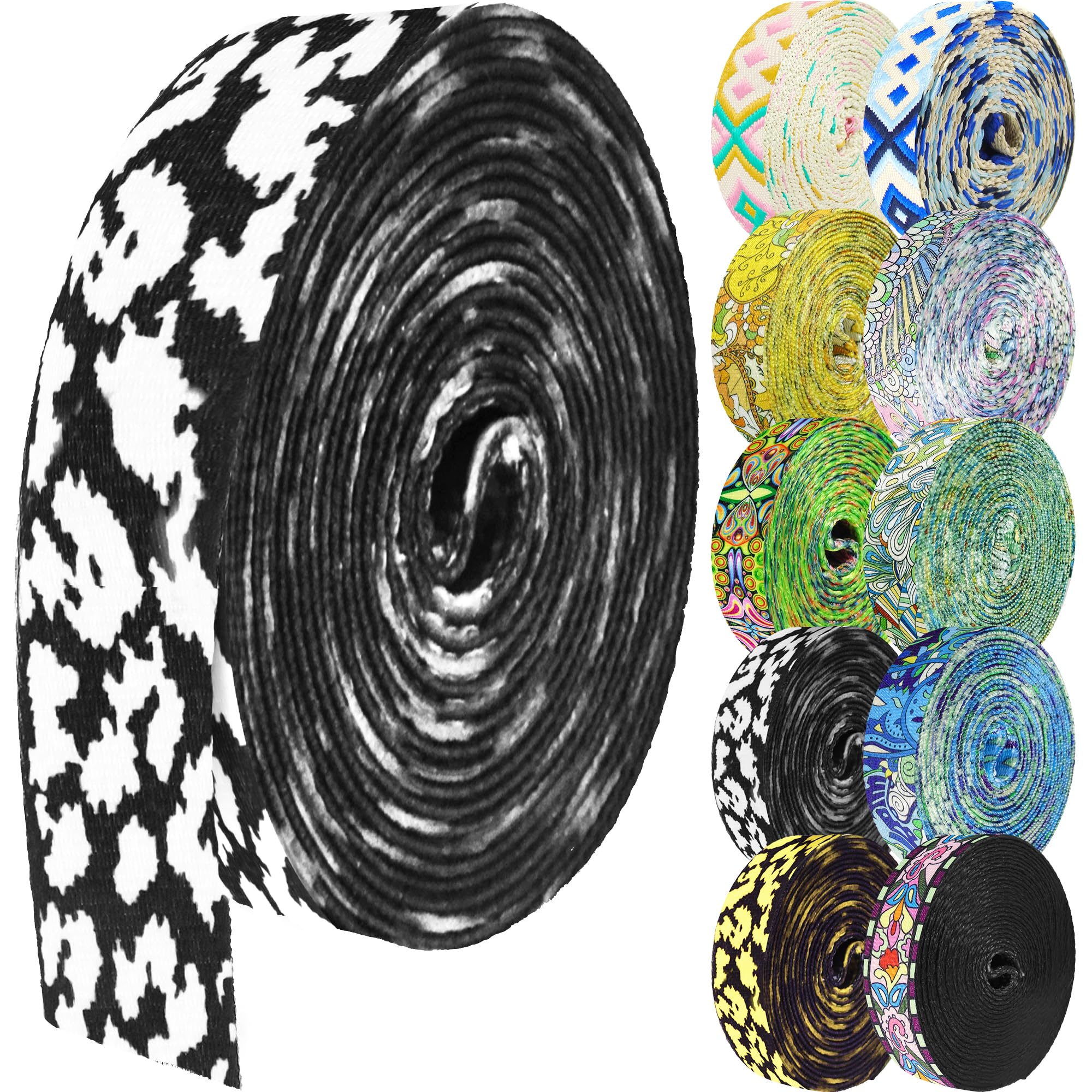 Grosun 1.5 inch Patterned Nylon Webbing Belt Webbing Straps Purse Straps Backpack Straps Nylon Belt