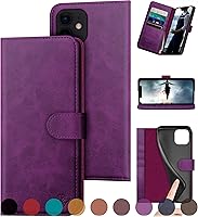 Vista 11 de DuckSky Funda tipo cartera de piel auténtica para iPhone 11 con bloqueo RFID, 4 tarjeteros de crédito. Cuero auténtico. Funda protectora para iPhone