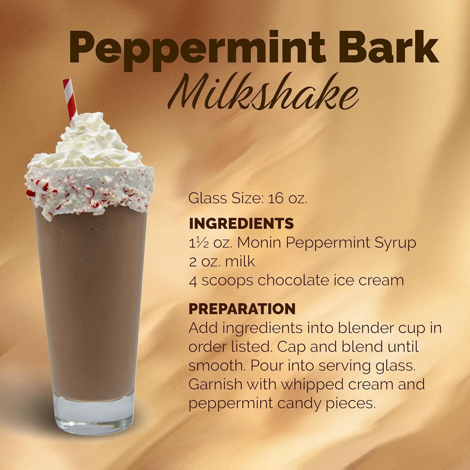 Monin - Peppermint Syrup, Cool Tingle of Candy Cane, Natural Flavors, Great for Cocoas, Mochas, Smoothies, and Sodas, Non-GMO, Gluten-Free (1 Liter, 4-Pack)