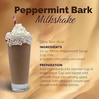 Monin - Peppermint Syrup, Cool Mint Flavored Syrup, Coffee Syrup, Natural Flavor Drink Mix, Simple Syrup for Cocoas, Mochas, Smoothies, Sodas, More, Gluten-Free, Non-GMO, Clean Label (750 ml)