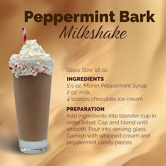 Monin - Peppermint Syrup, Cool Mint Flavored Syrup, Coffee Syrup, Natural Flavor Drink Mix, Simple Syrup for Cocoas, Mochas, Smoothies, Sodas, More, Gluten-Free, Non-GMO, Clean Label (750 ml)