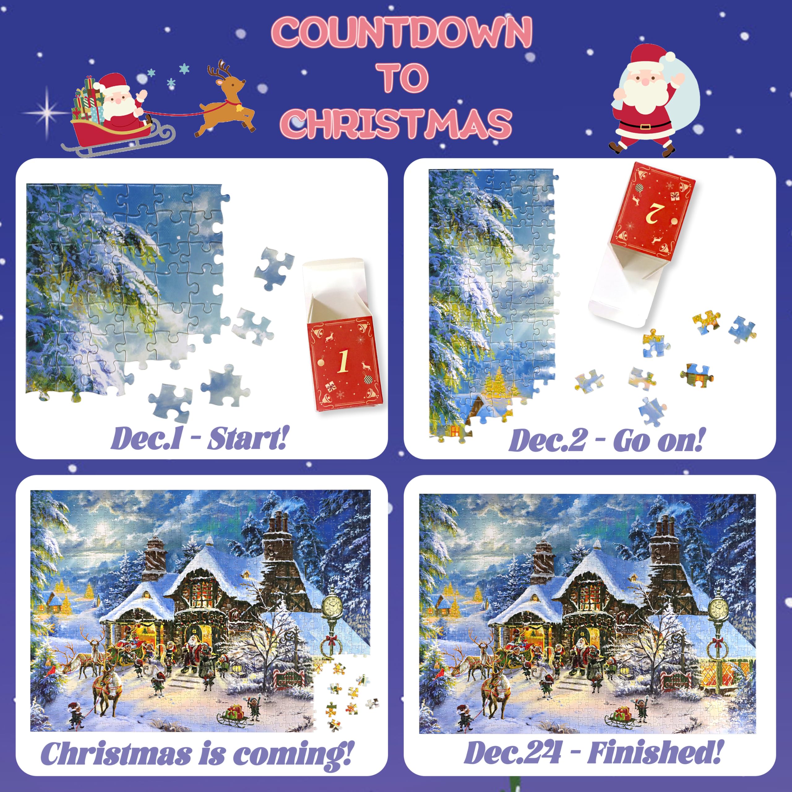 Advent Calendar 2025 Christmas Puzzles for Adults and Kids