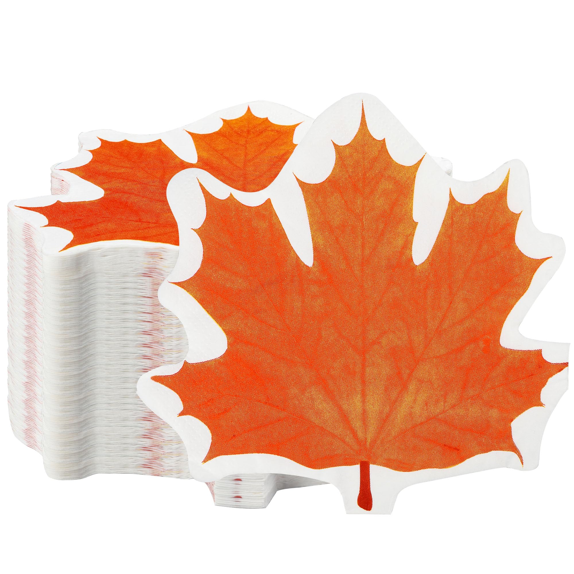Fall Leaf Paper Napkins Maple Leaves Luncheon Napkins Autumn 3-Ply Disposable Napkins Fall Thanksgiving Party Supplies for Family Dinner Picnic BBQ Autumn Harvest, 6.3" x 6.1" (120)