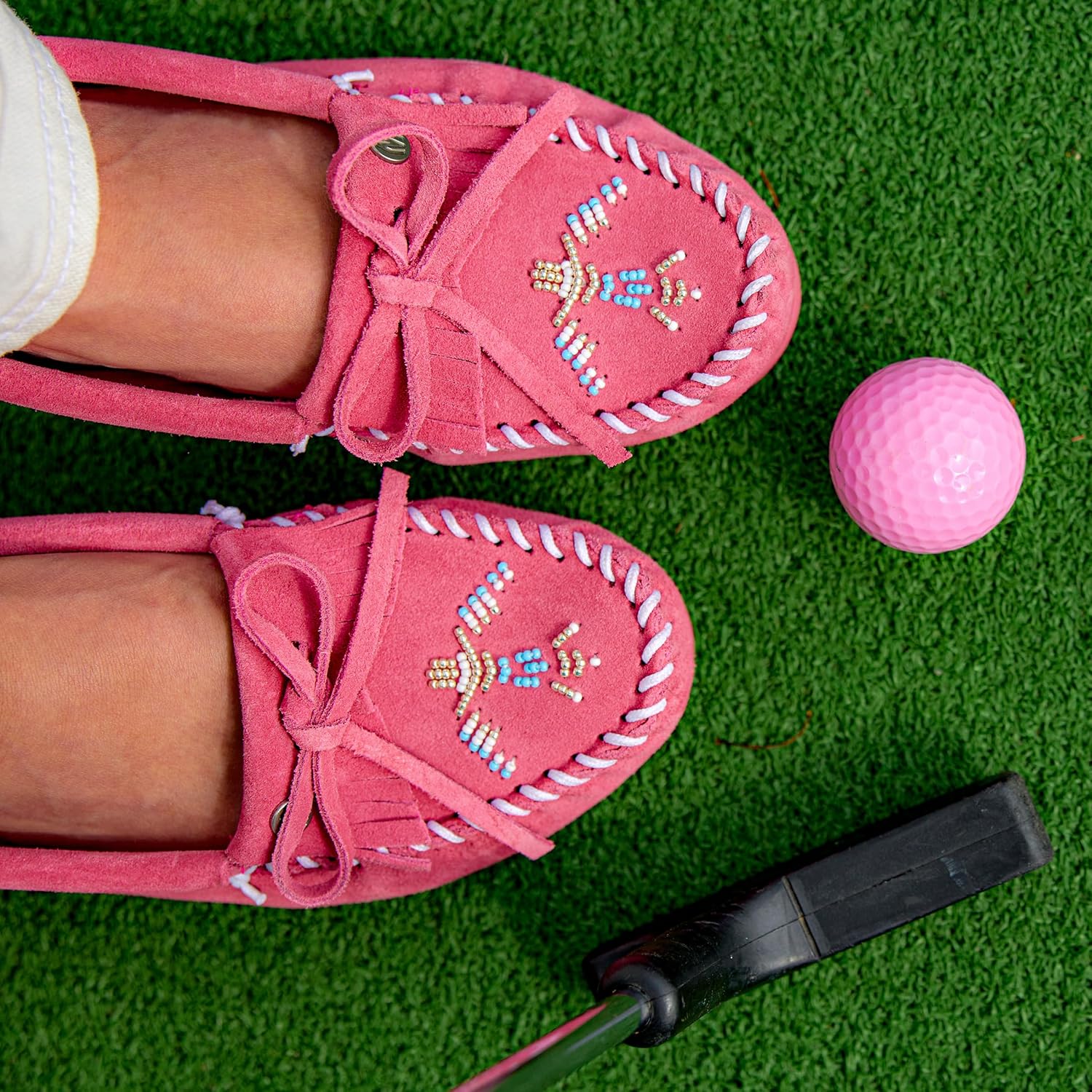 Minnetonka Women’s Thunderbird Animikii Beaded Moccasins - Image 2